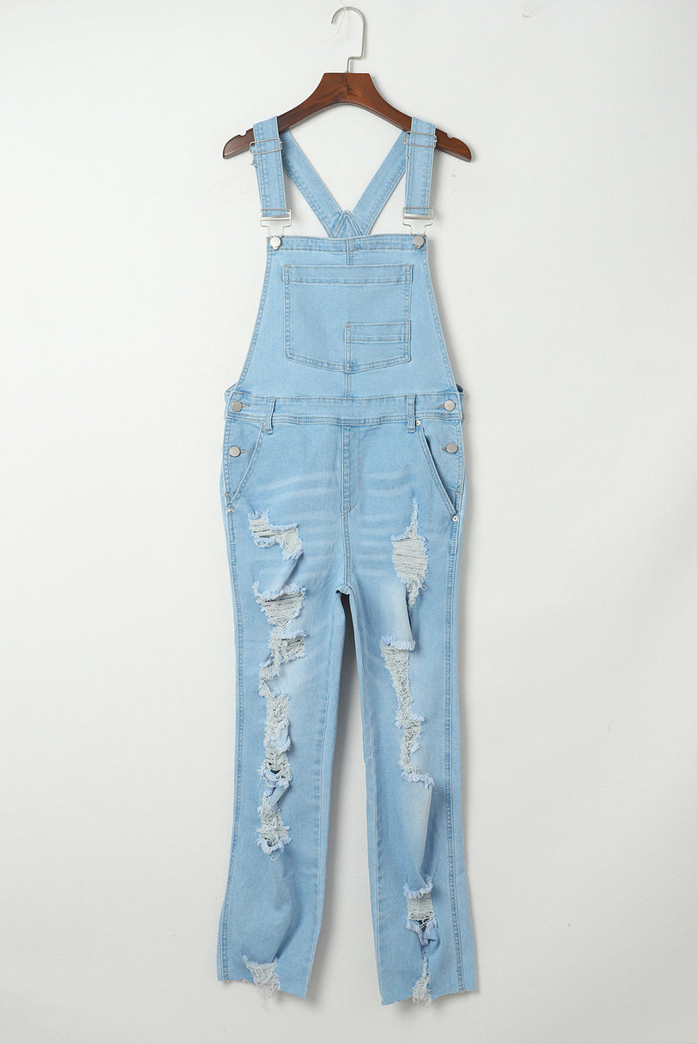 Sophia Constructed Bib Distressed Overalls
