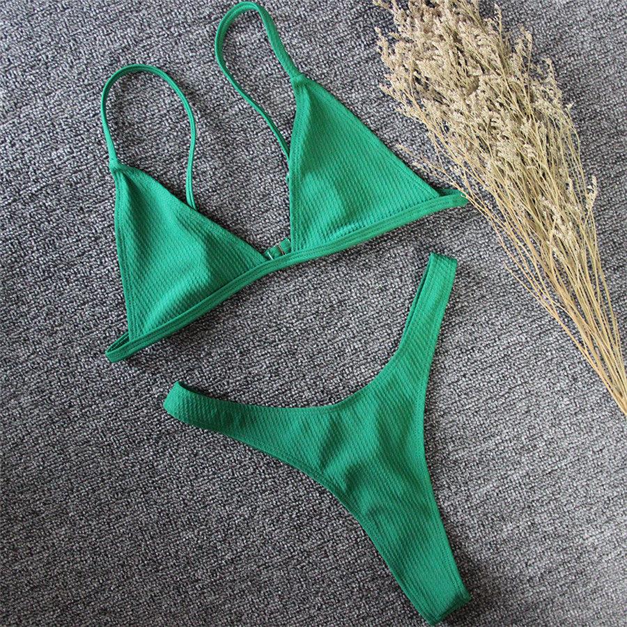 High Cut Micro String Bikini – Black & White Swimsuit