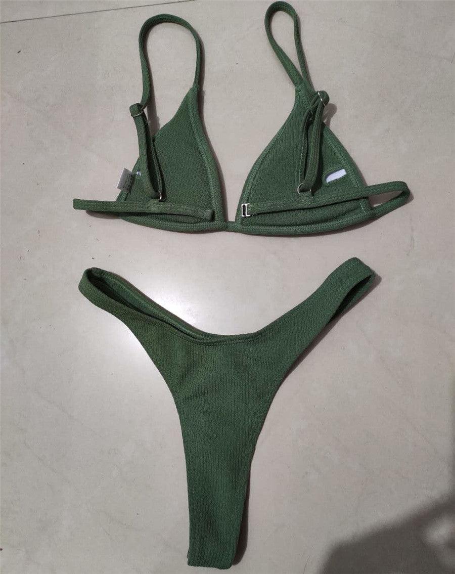 High Cut Micro String Bikini – Black & White Swimsuit