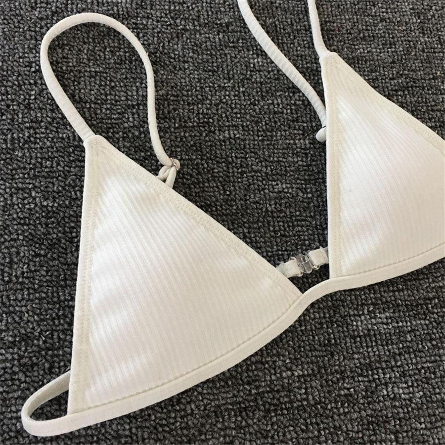 High Cut Micro String Bikini – Black & White Swimsuit