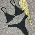 High Cut Micro String Bikini – Black & White Swimsuit