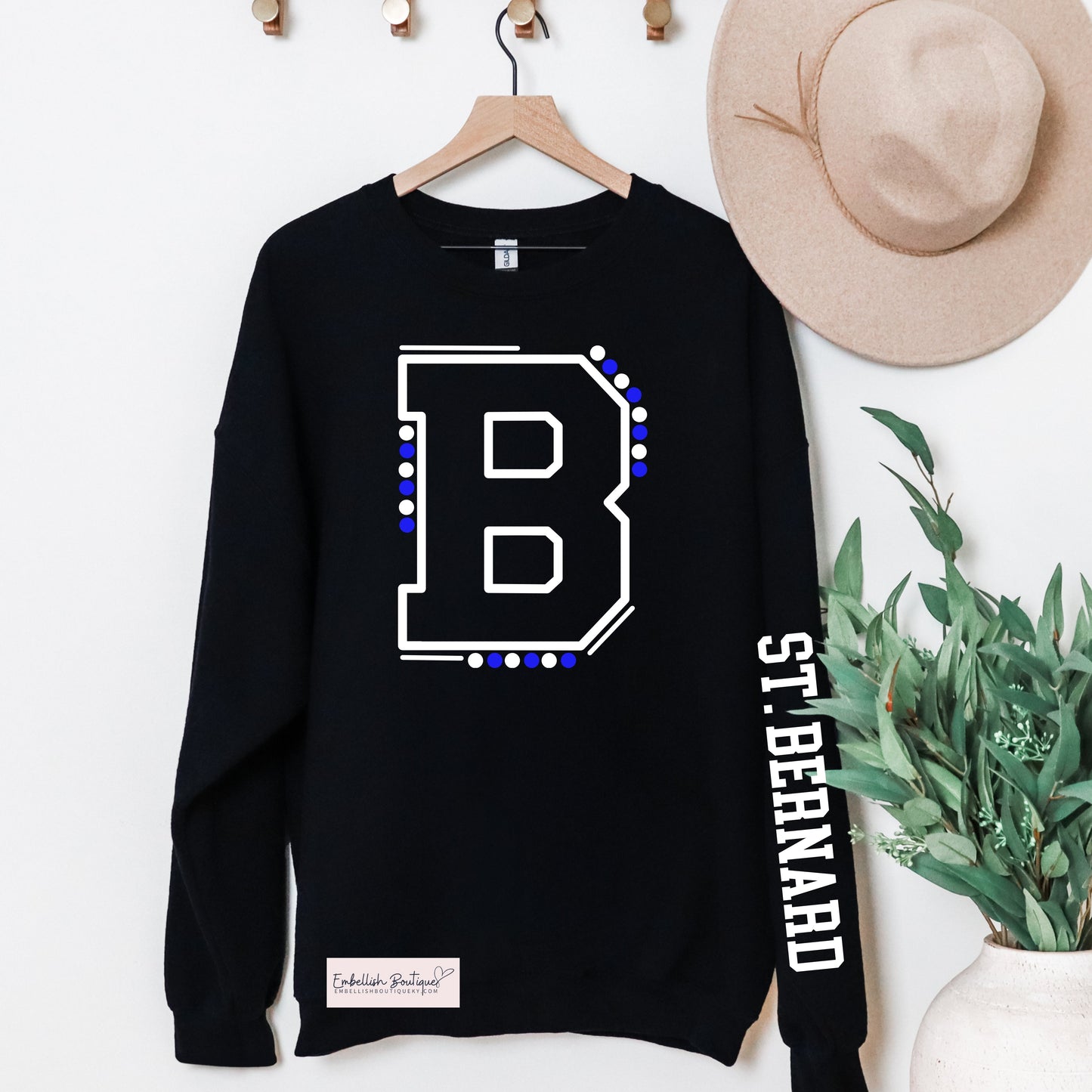 CUSTOM - Initial & School/Team Name Sweatshirt
