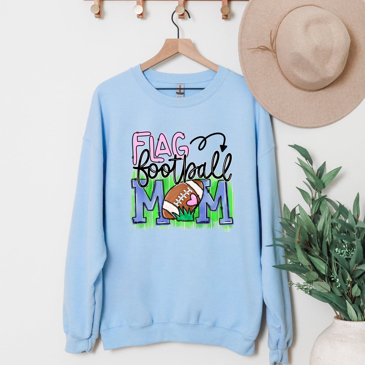 Flag Football Mom - Tee or Sweatshirt, multiple colors available