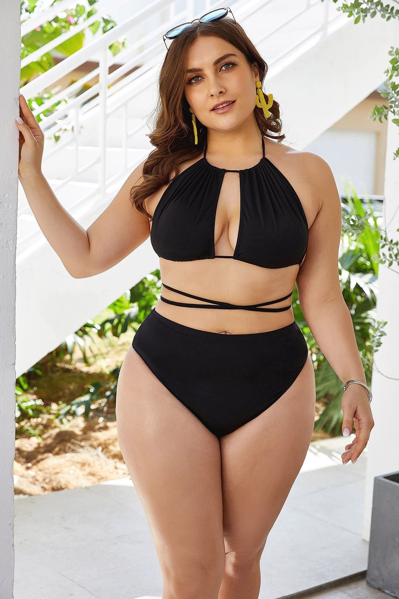 Sexy Black High Waist Slim Bikini Set