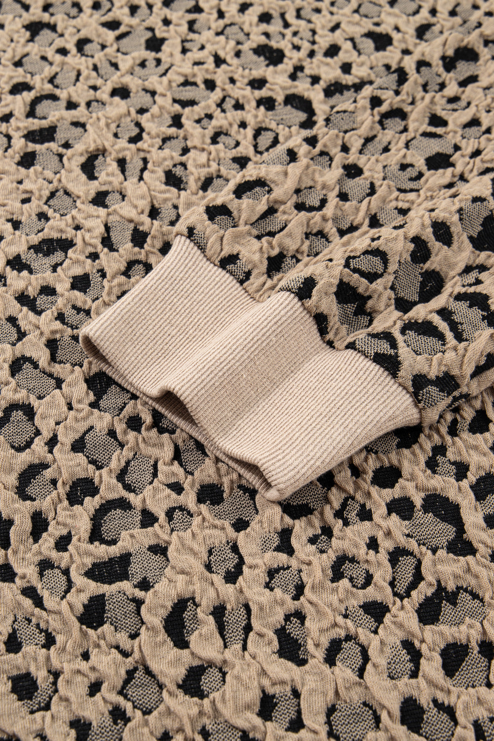 Amaya Textured Ribbed Trim Long Sleeve PLUS Top