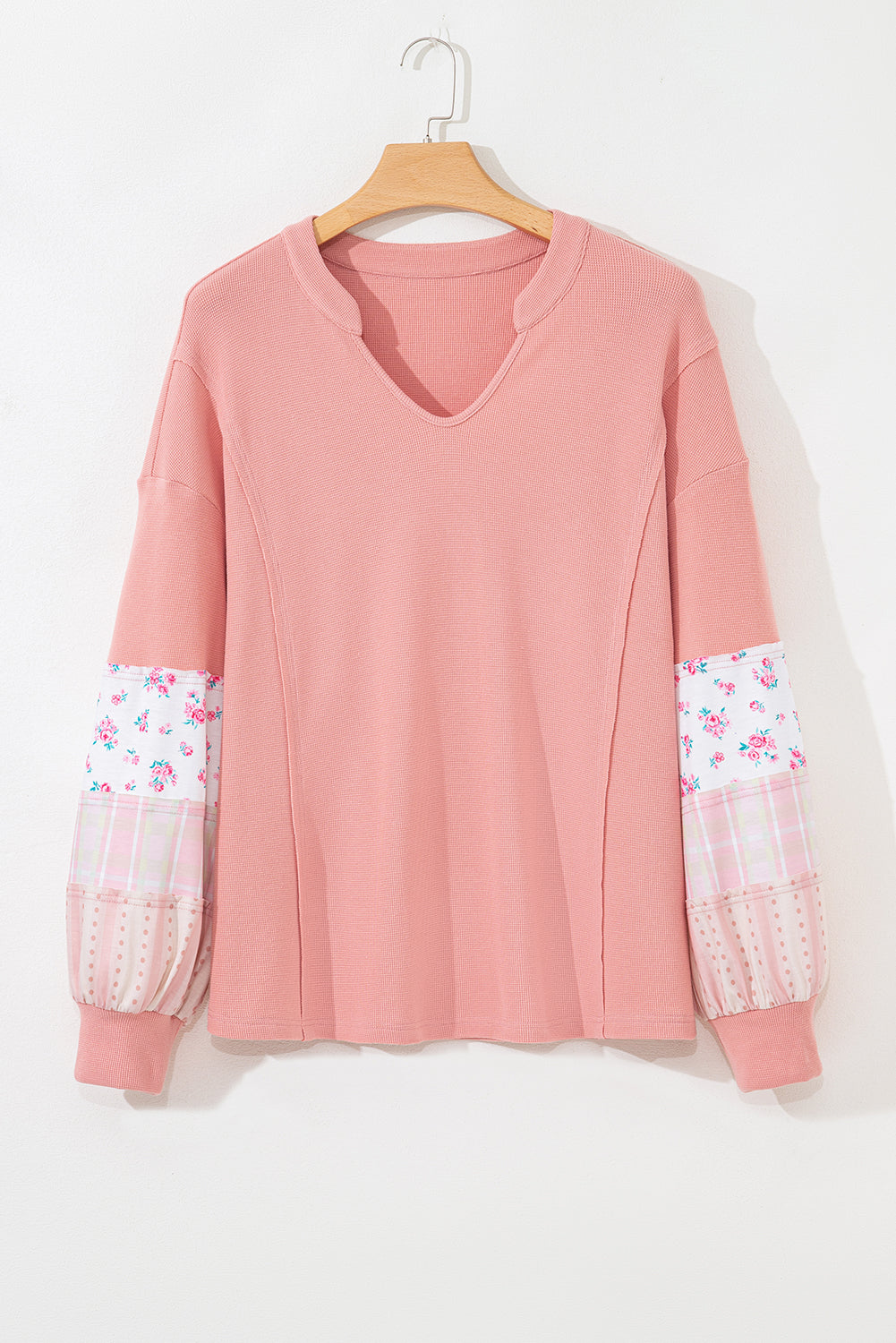 Soraya Waffle Knit Notched PLUS Top