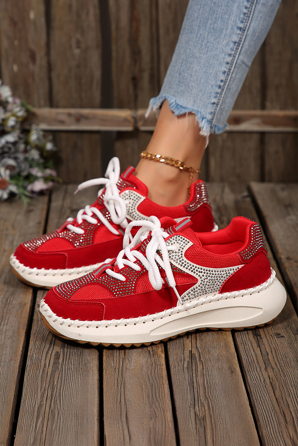 Abigail Lace Up Breathable Sneakers