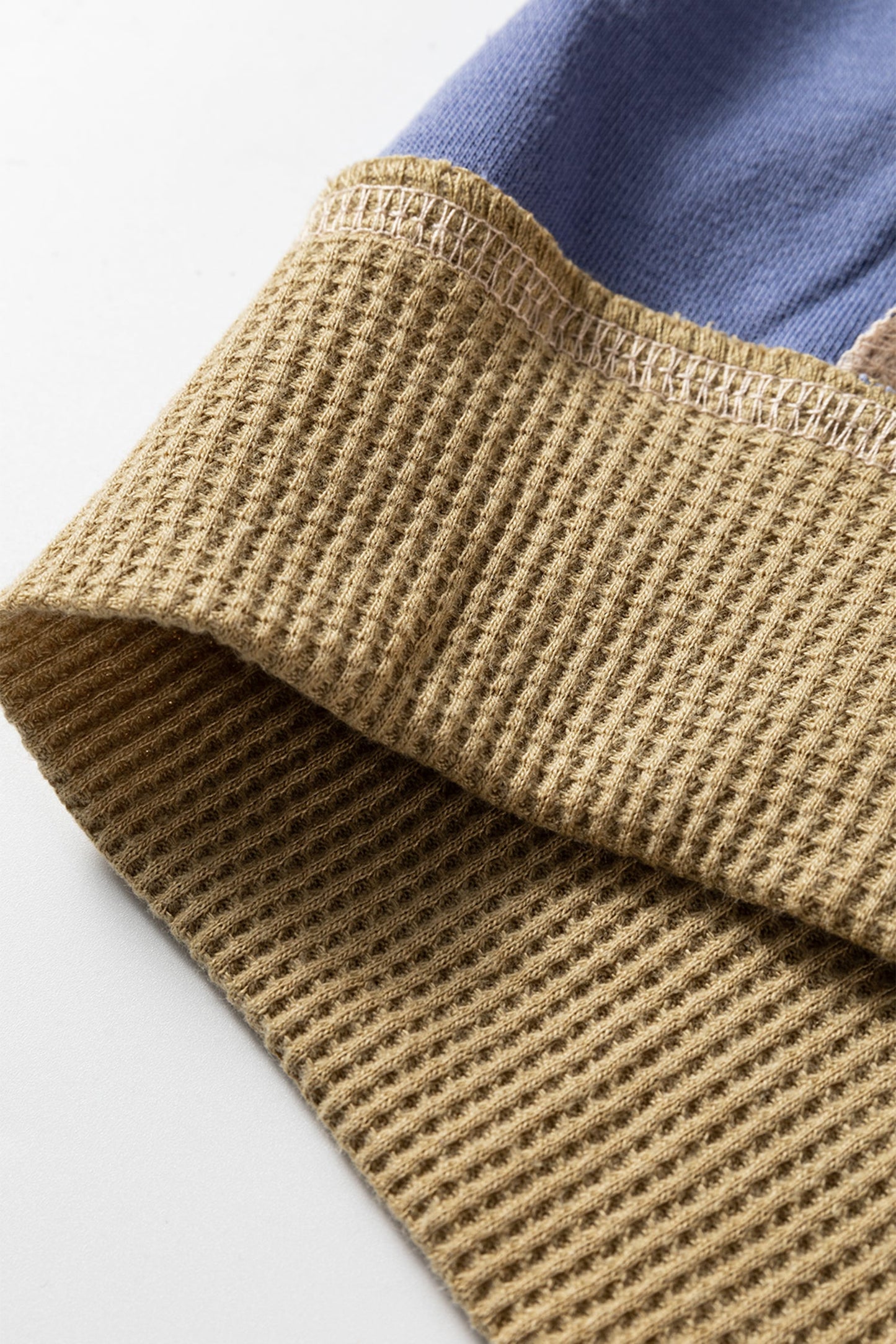 Alaina Waffle Patchwork Oversize Sweatshirt