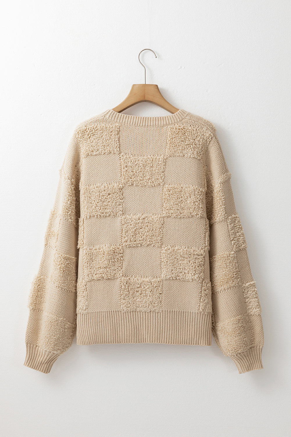 Emily Checkered Sherpa Loose Sweater