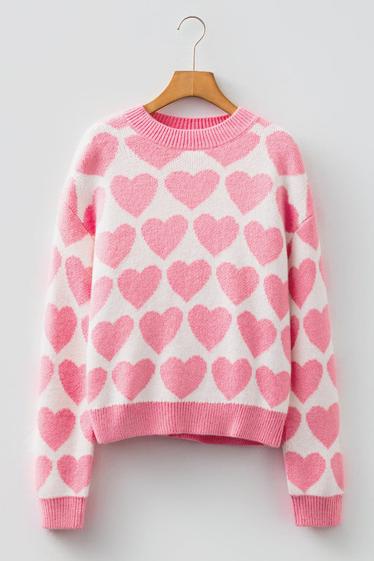 Skylar Heart Print Knit Sweater