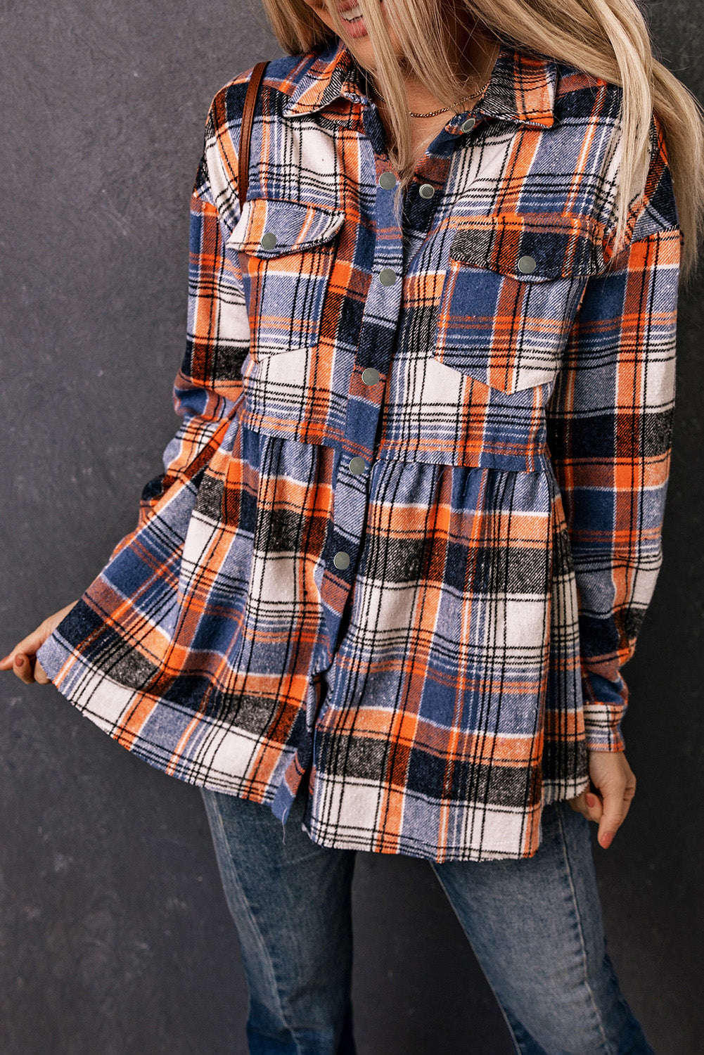 Elizabeth Plaid Down Ruffled Shirt