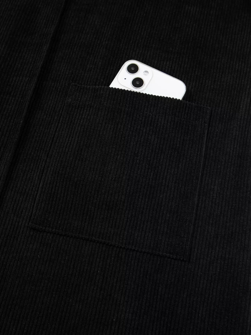 Corduroy Sleeveless Mini Dress with Patched Pockets