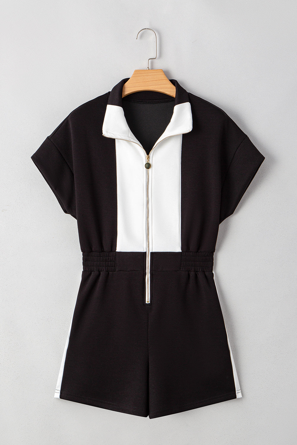 Olivia Patchwork Zip Front Romper