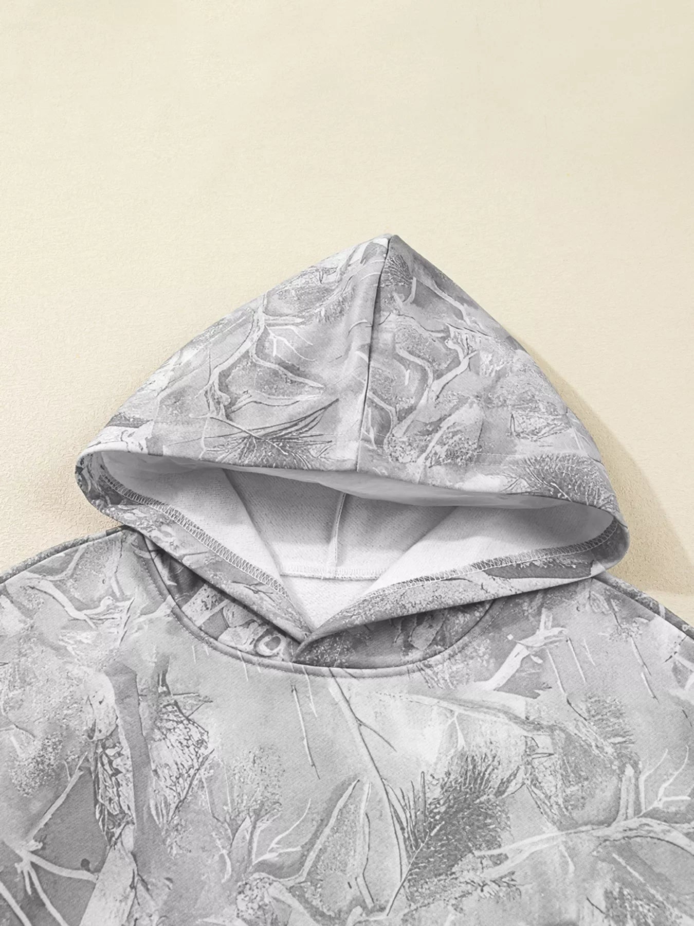 Camouflage Woodland Print Oversized Sporty Hoodie
