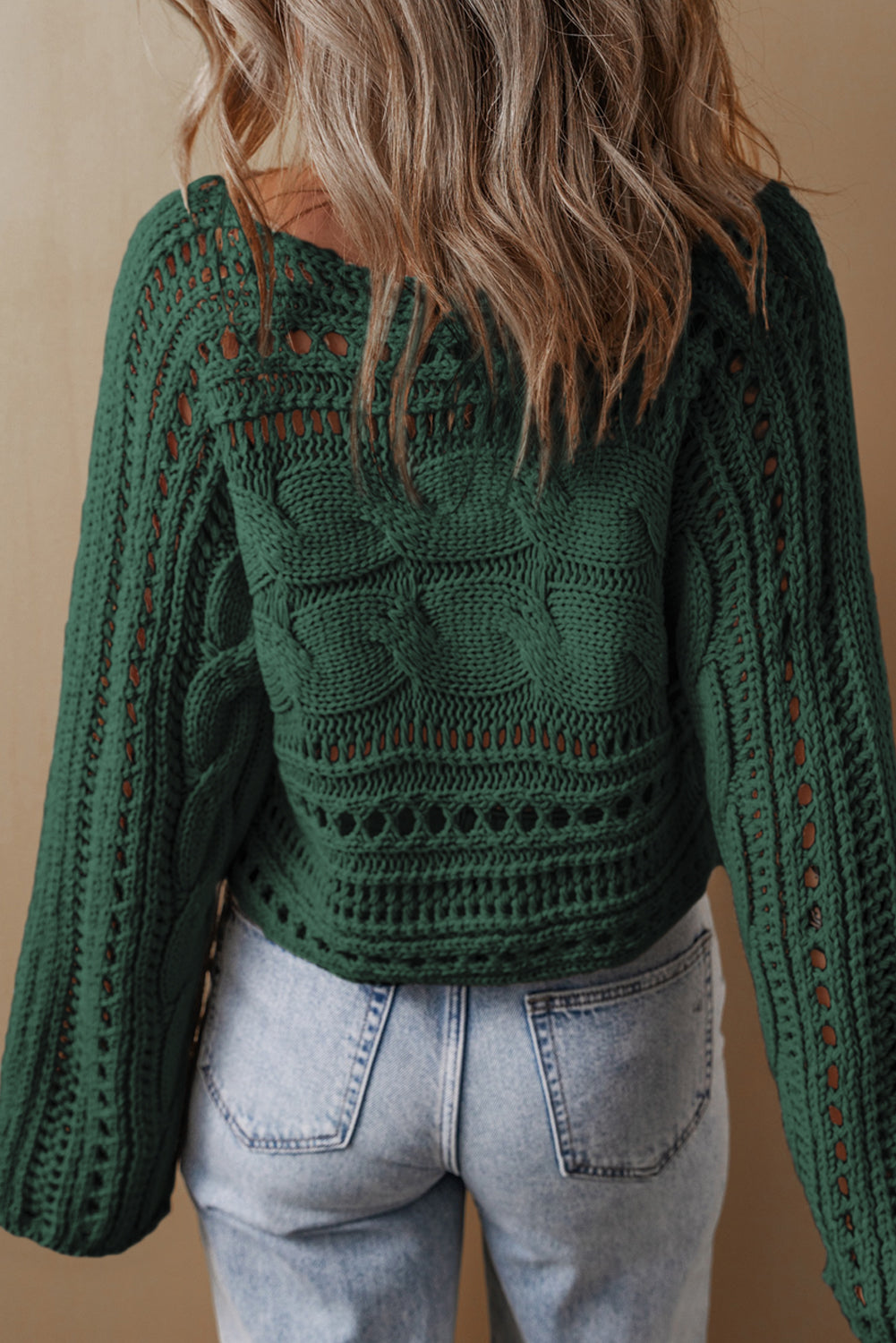 Emma Cable Knit Cropped Sweater