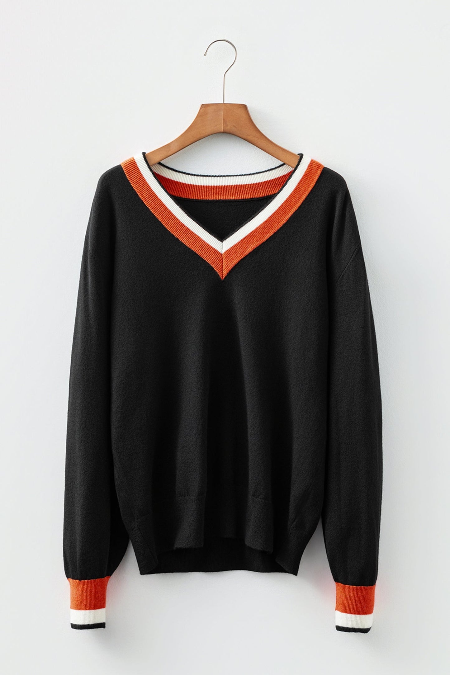 Scarlett Striped Trim Varsity Sweater