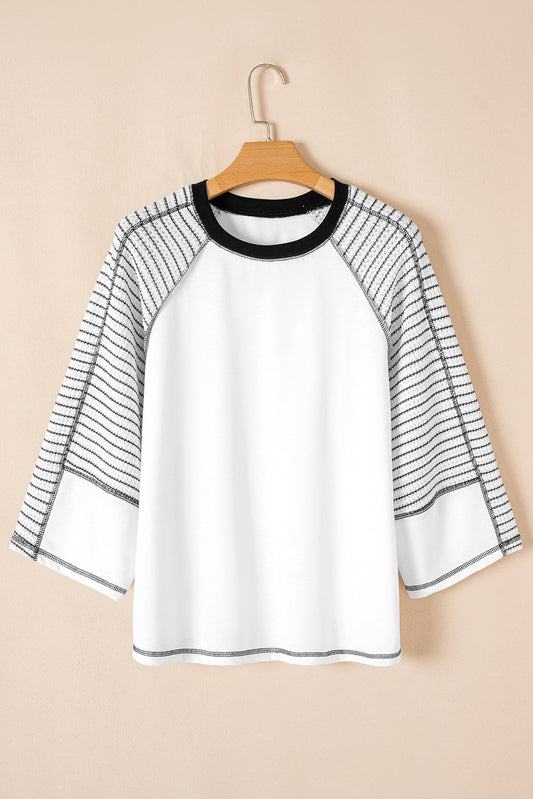 Alaia Sleeve Raglan Patchwork Top