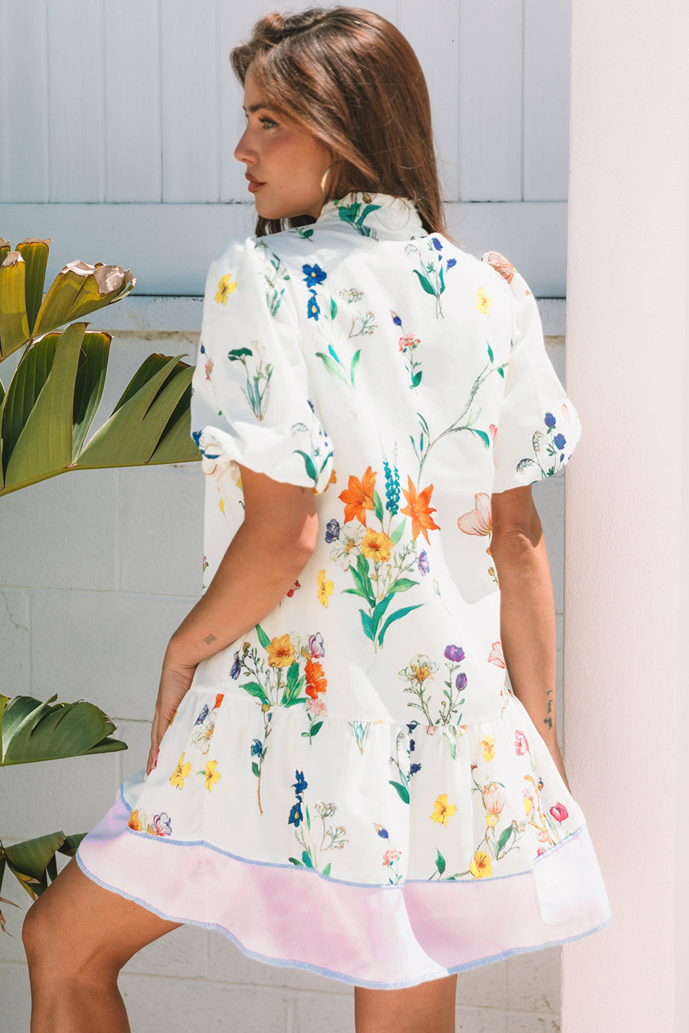 Harlee Floral Short Puff Sleeve Dress