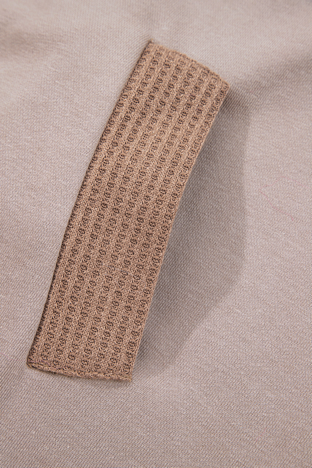 Goat Waffle Contrast Patchwork Plus Size Pocketed Hoodie