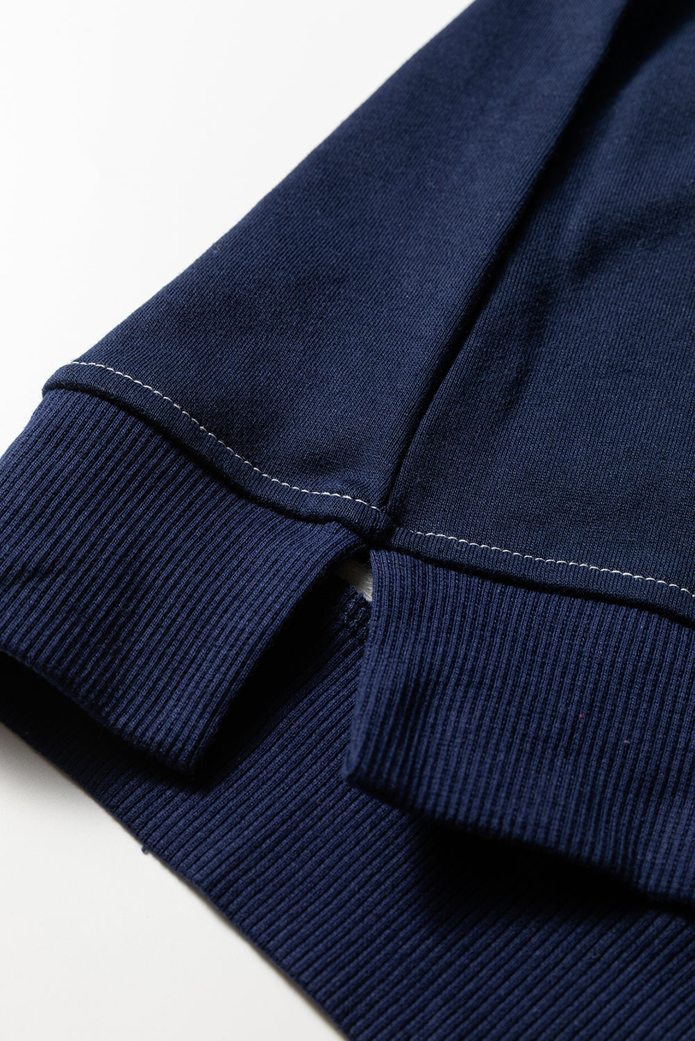 Blue Stripe Contrast Stitched Detail Color Block Patchwork Plus Size Sweatshirt