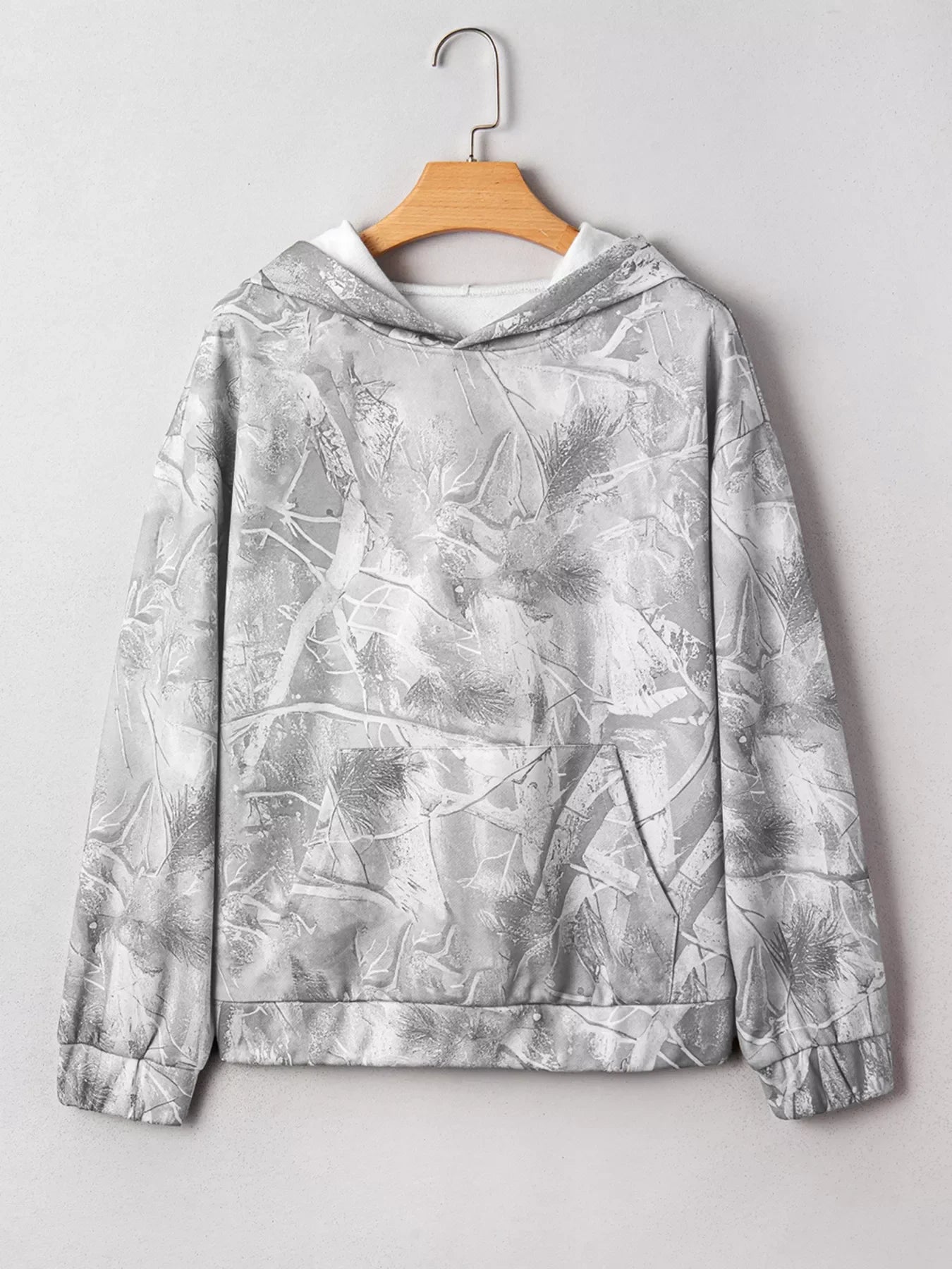 Camouflage Woodland Print Oversized Sporty Hoodie