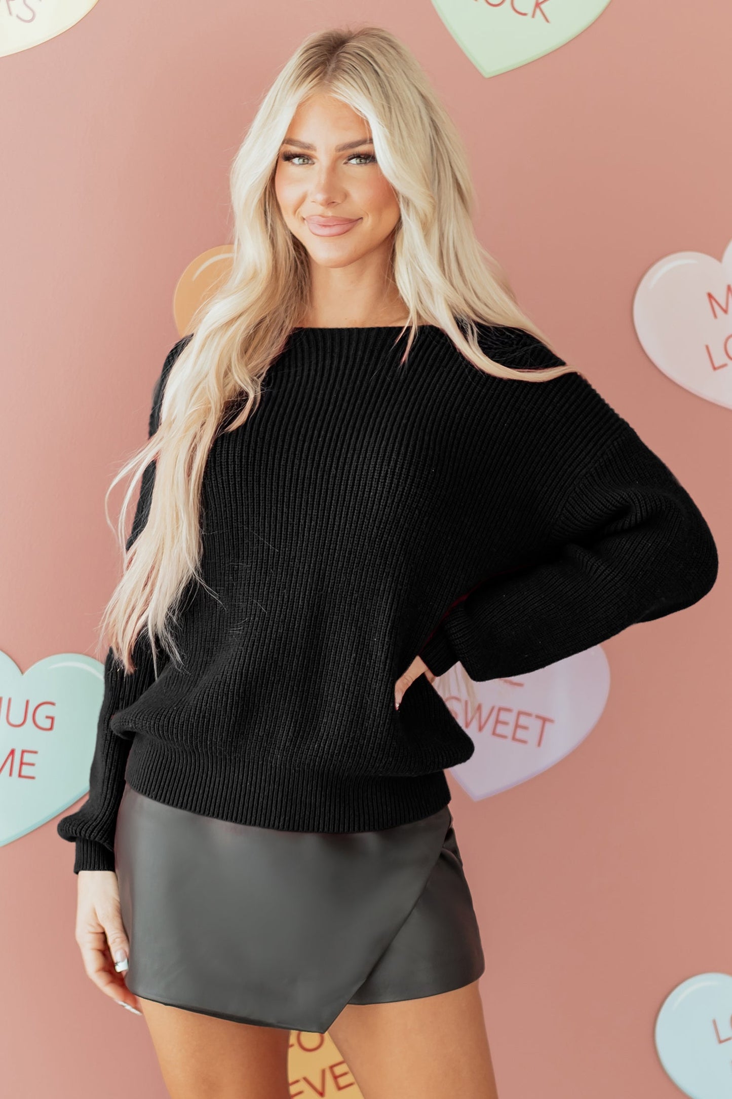 Alianna Backless Drop Shoulder Sweater
