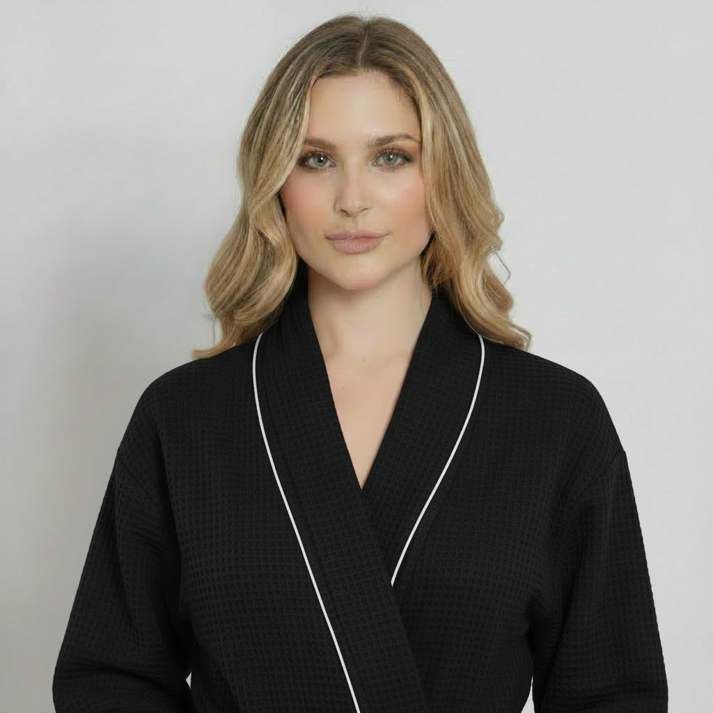 Knee-Length Waffle Robe for Women