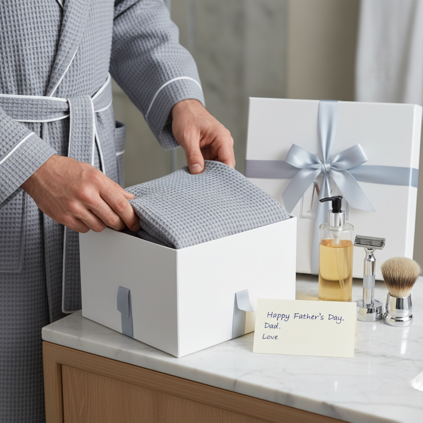 Premium Waffle Piping Robe for Men