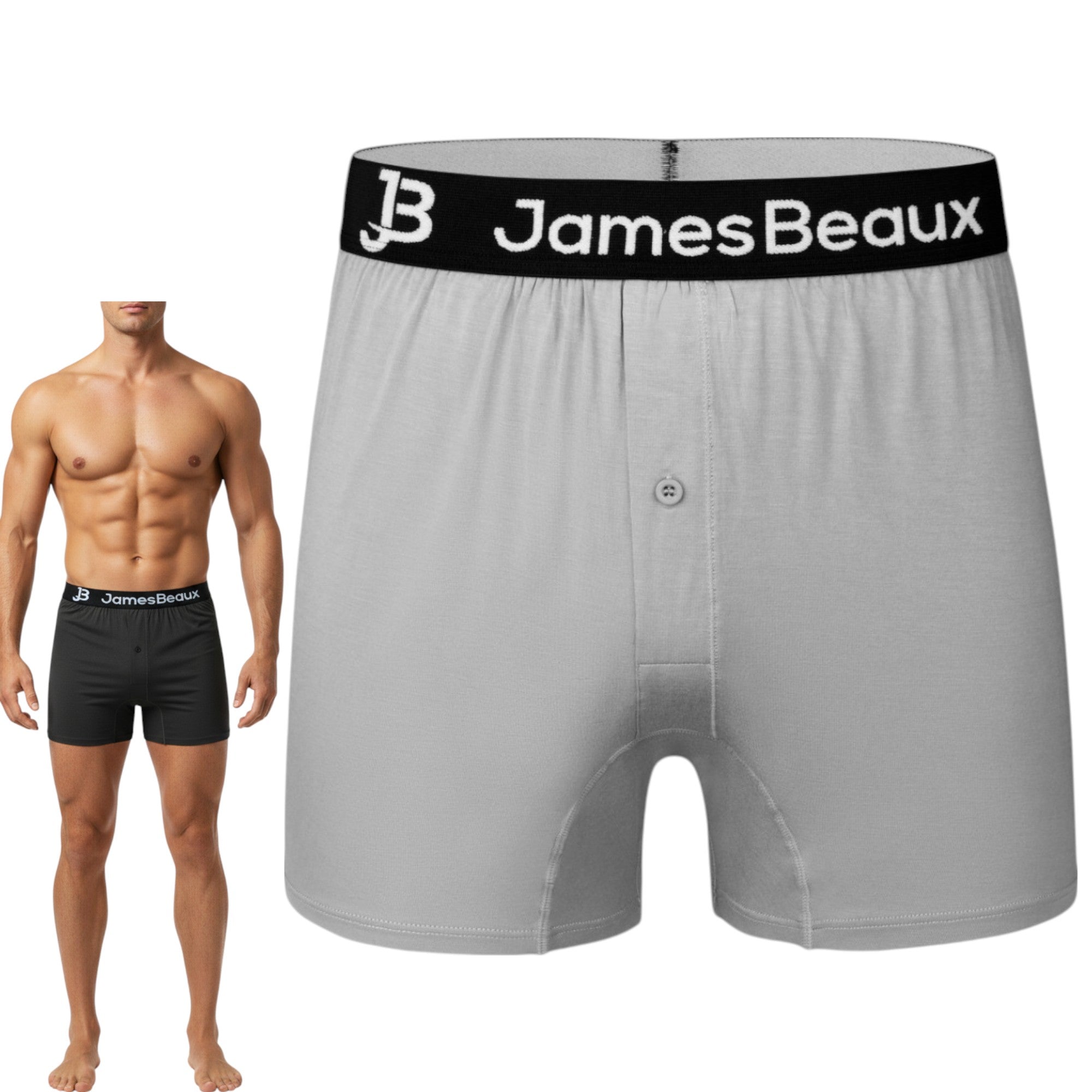 Men's Heather Gray 95% Viscose from Bamboo Boxer Shorts