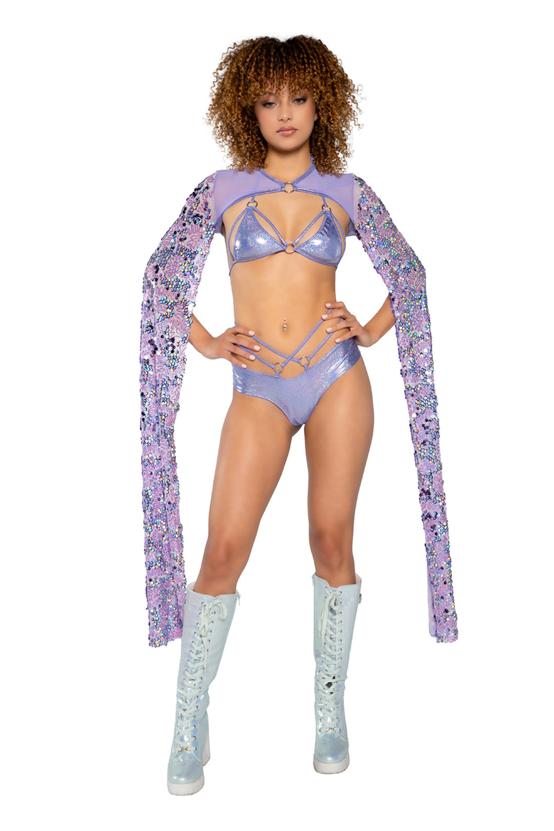 Sequin Drop Sleeve Shrug