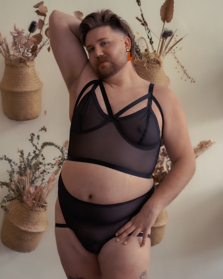 Mesh Triangle Cut Out Bralette