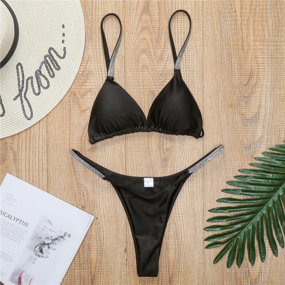Solid Black Micro G-String Bikini – Women's Swimwear