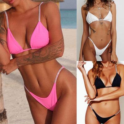 Solid Black Micro G-String Bikini – Women's Swimwear