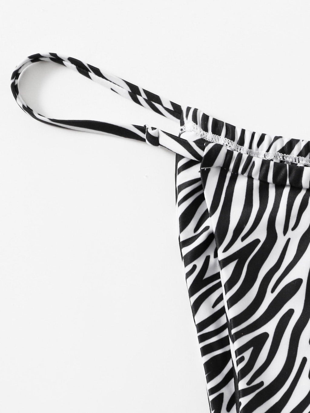 Zebra Print Push-Up Bikini – Ruffle Tie-Side Swimsuit