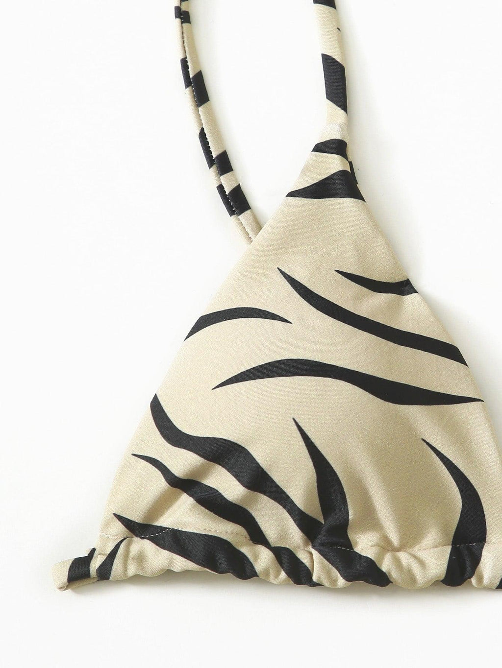 Zebra Print Push-Up Bikini – Ruffle Tie-Side Swimsuit