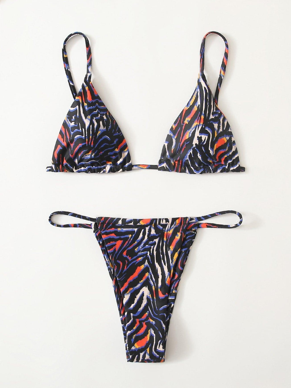 Zebra Print Push-Up Bikini – Ruffle Tie-Side Swimsuit